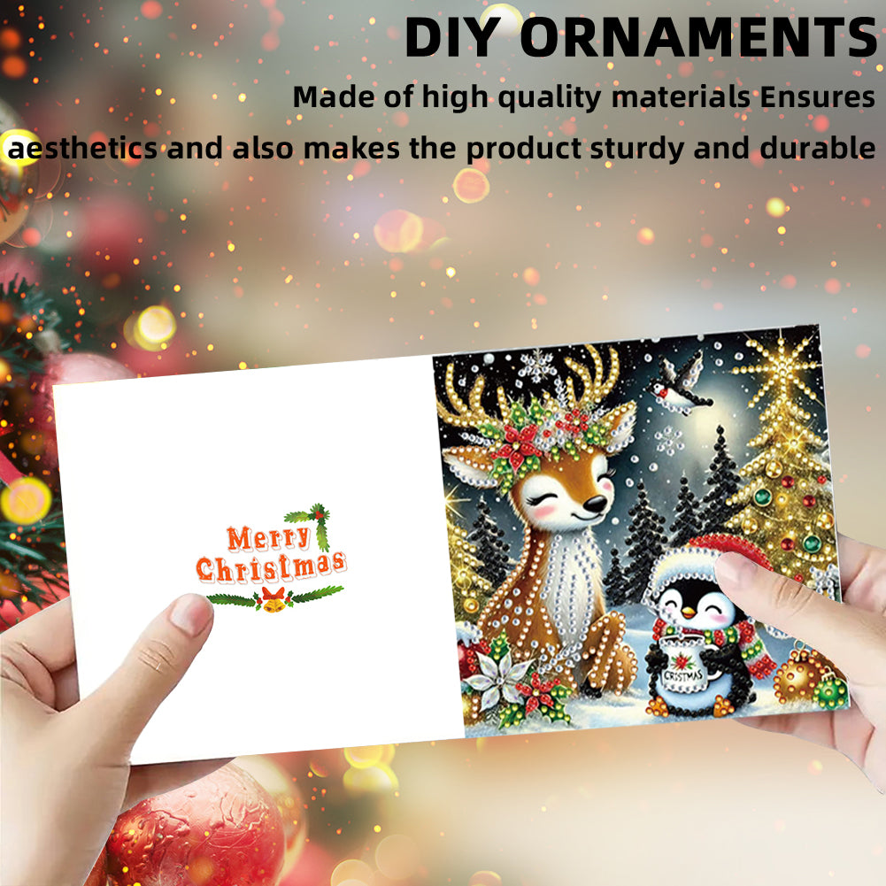 6PCS DIY Rhinestone Diamond Art Mosaic Postcards for Festivals and Celebrations