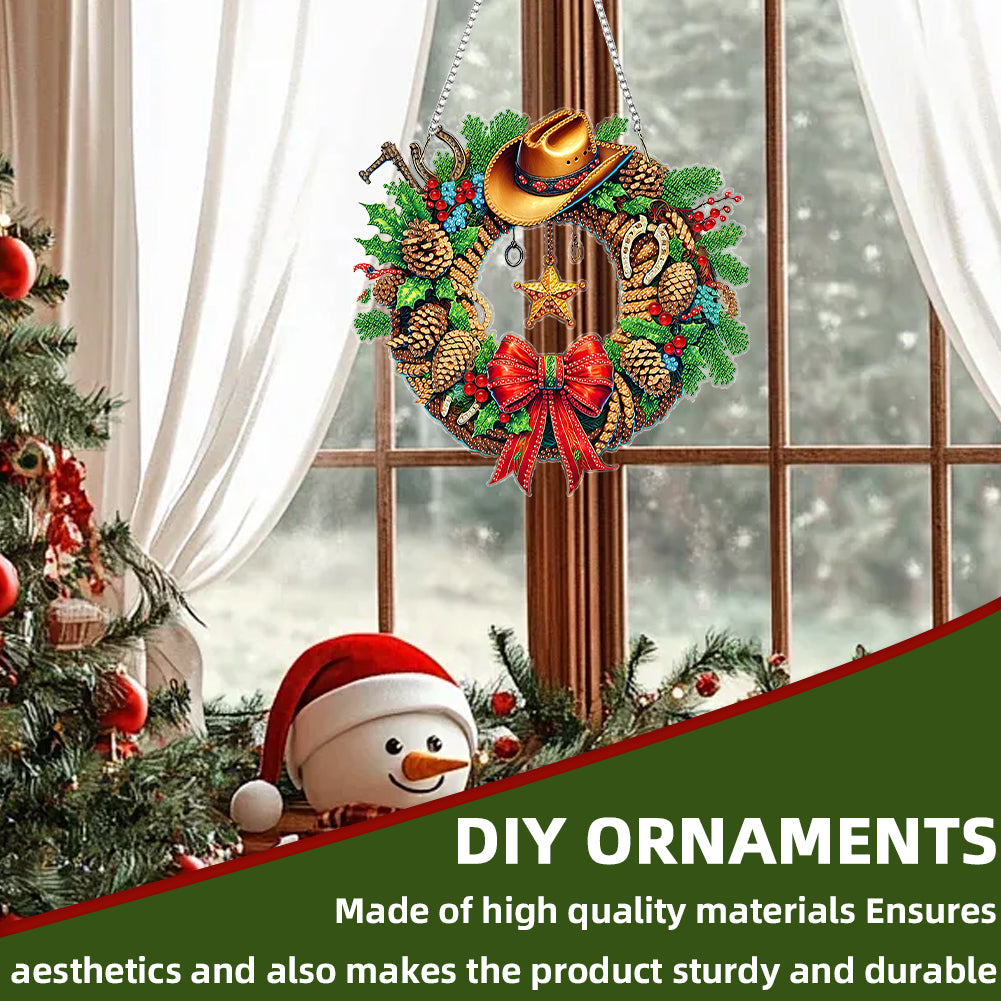 Christmas Theme 2D Flat DIY Hanging Diamond Art Kits Home Wall Decoration Crafts
