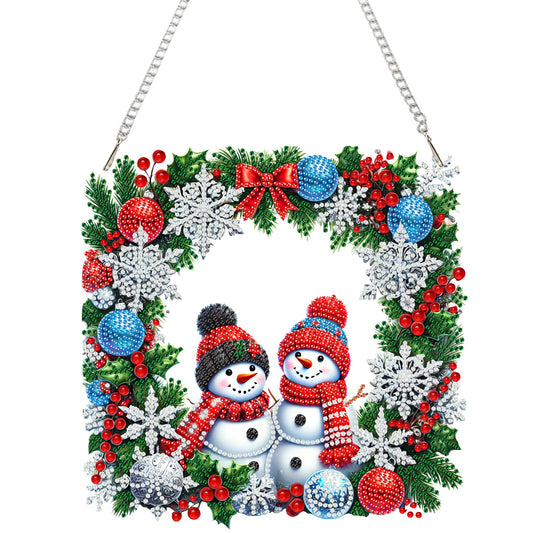 Christmas Theme 2D Flat DIY Hanging Diamond Art Kits Home Wall Decoration Crafts