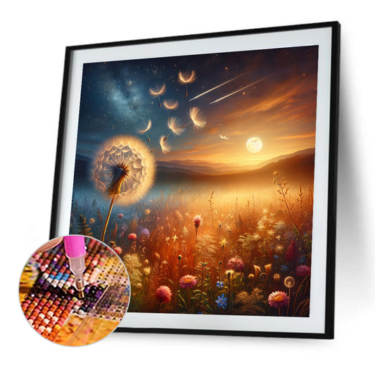 Dandelion Scenery - Full Round Drill Diamond Painting 40*40CM