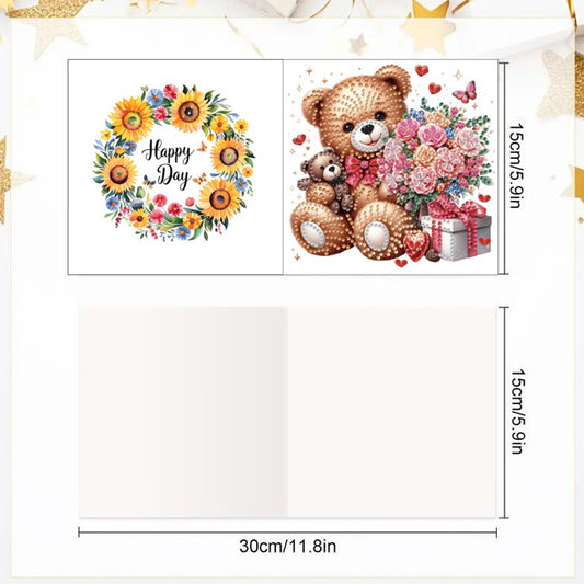 6PCS DIY Animal Pattern Diamond Art Greeting Cards Congratulations Cards & Gifts