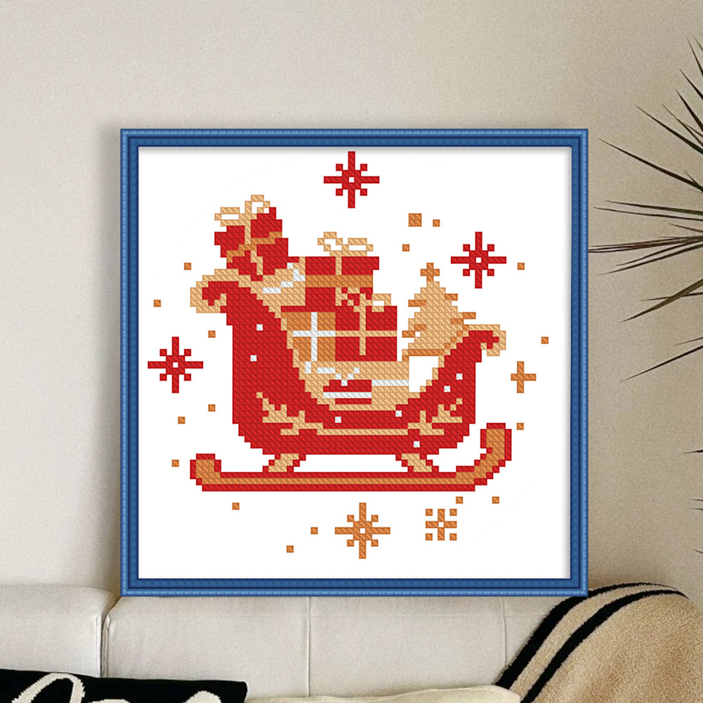 Christmas Gift - 11CT Stamped Cross Stitch 24*24CM(Mona Lisa Brand)