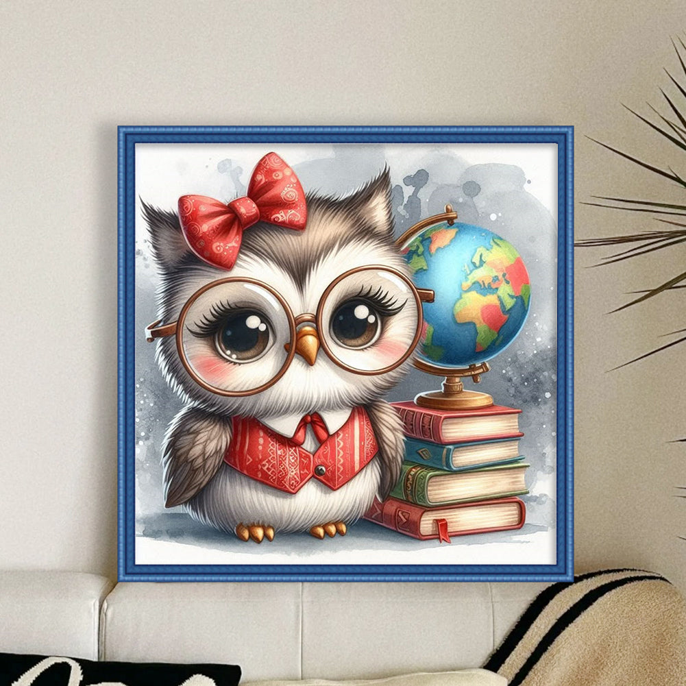 Owl - Stamped Cross Stitch 20*20CM