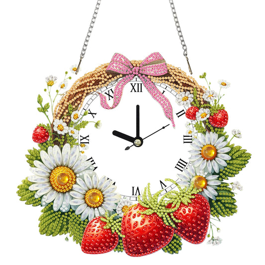 2D Flat DIY Rhinestone Diamond Art Clock Wall Pendants Diamond Clock Art Pendant