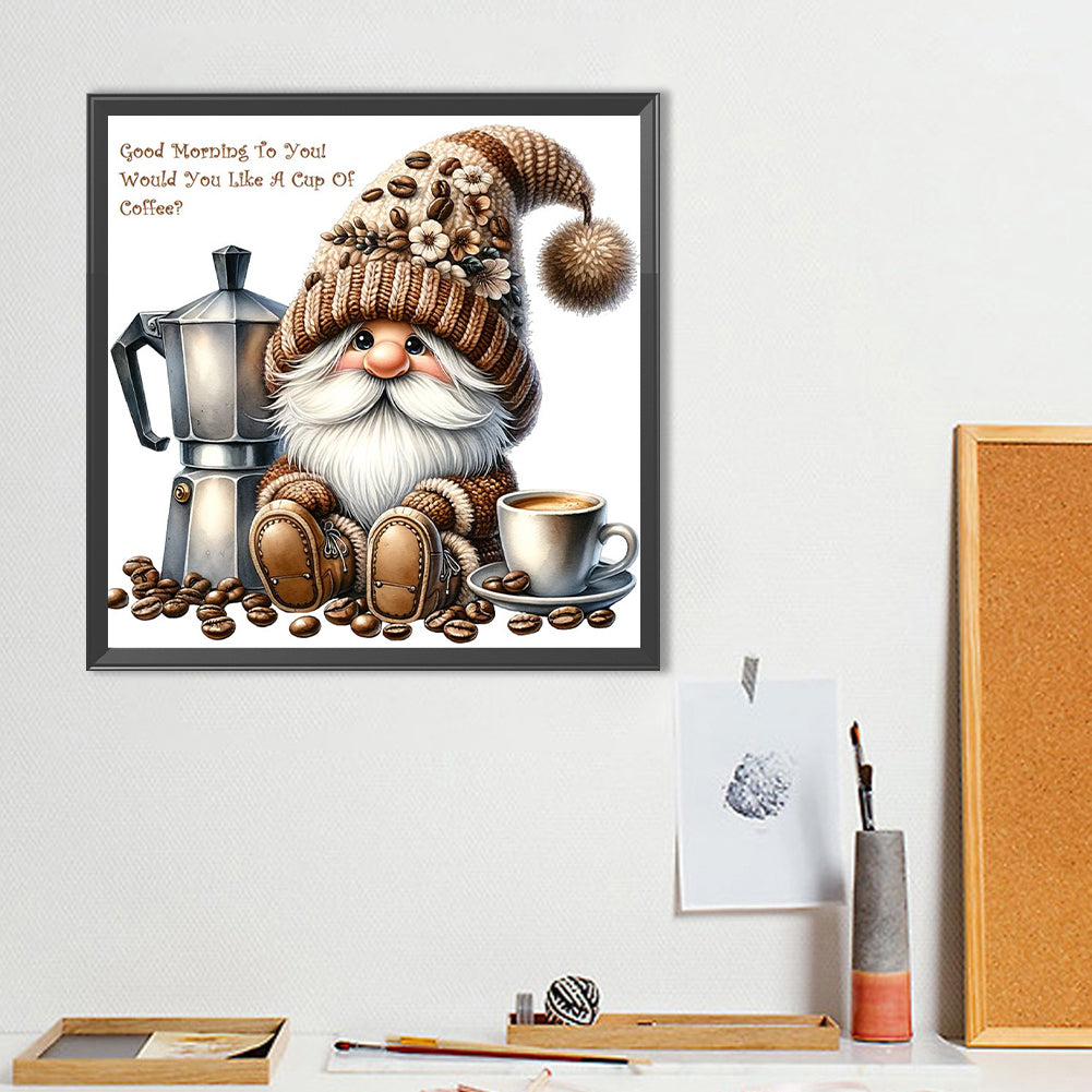 Coffee Bean Gnome - Full Round Drill Diamond Painting 40*40CM