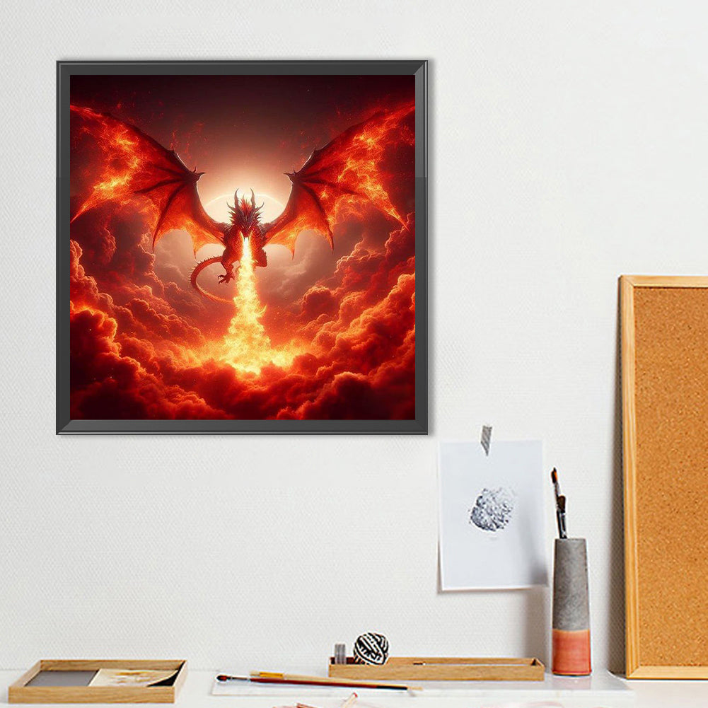 Fire Breathing Dragon - Full Round Drill Diamond Painting 40*40CM