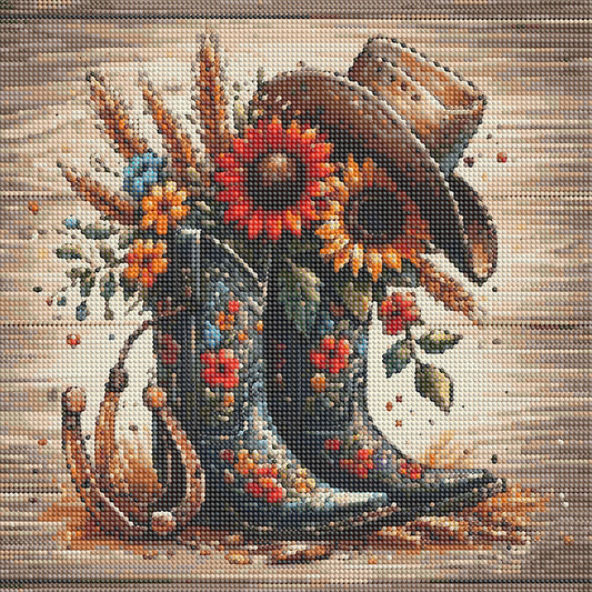 Cowboy Boots - Full Round Drill Diamond Painting 40*40CM