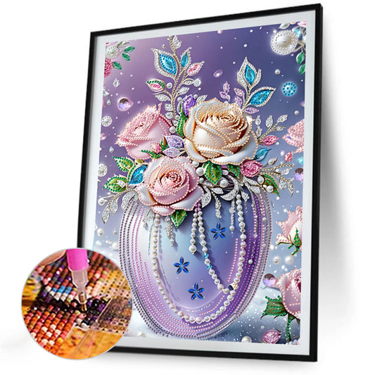 Pearl Vase - Special Shaped Drill Diamond Painting 30*40CM
