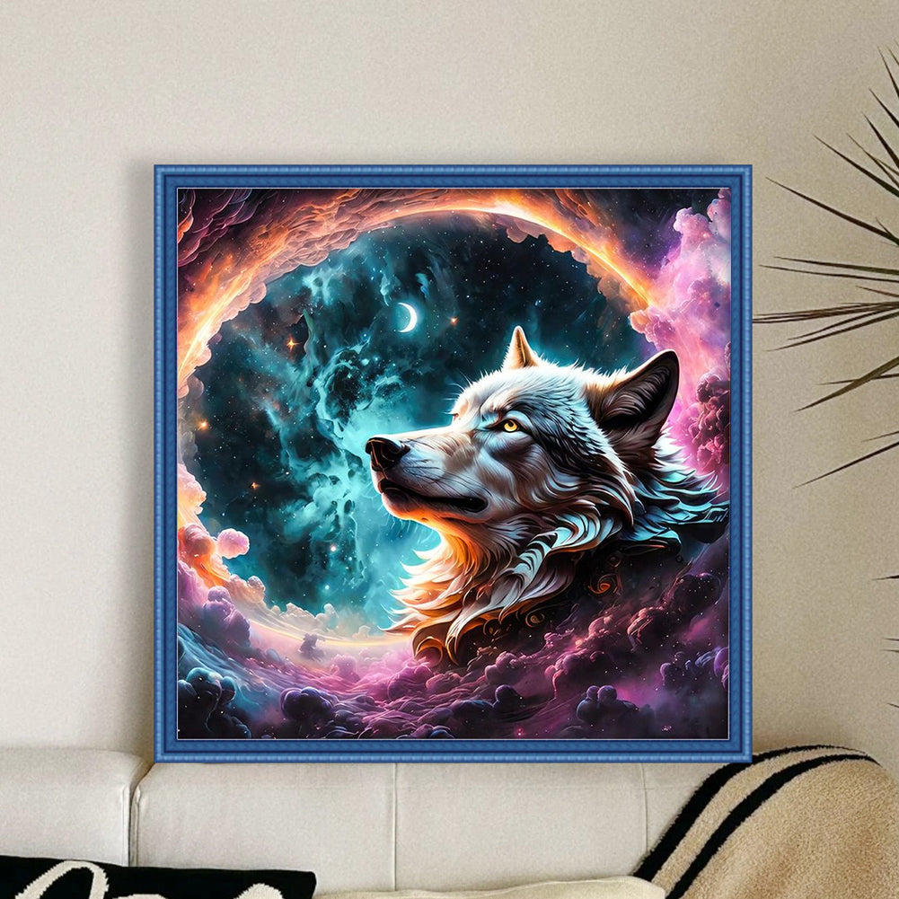 Wolf - 11CT Stamped Cross Stitch 45*45CM