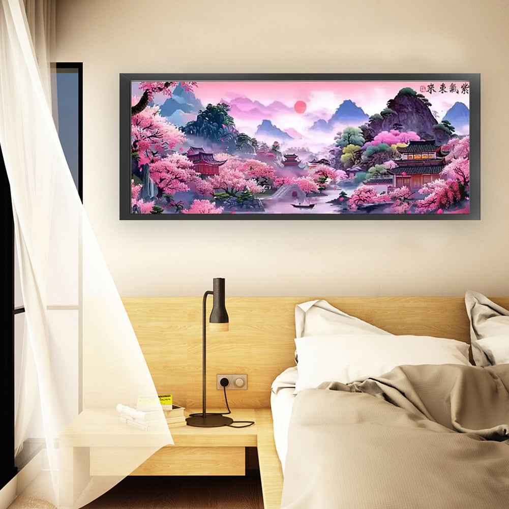 Purple Air Coming From The East - 11CT Stamped Cross Stitch 150*60CM (Mona Lisa Brand)