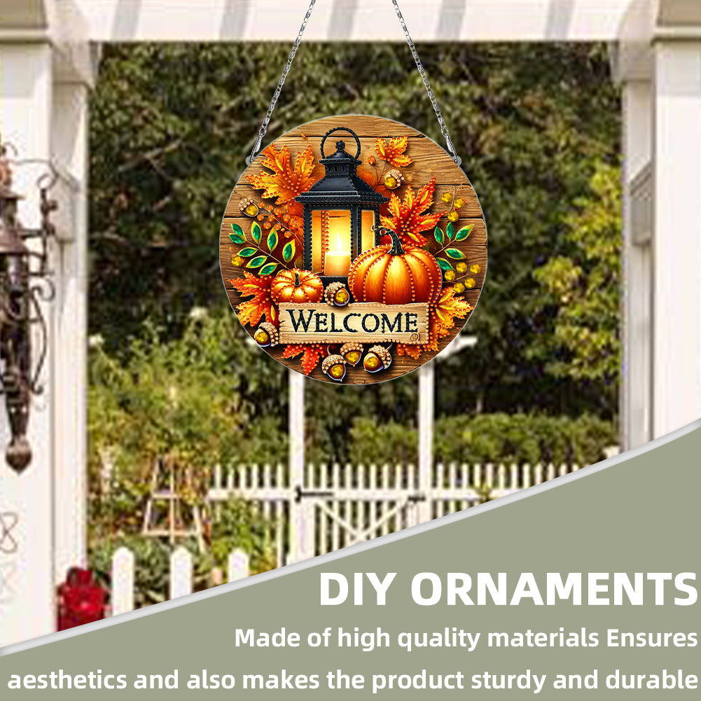 Fall Theme 2D Flat DIY Hanging Diamond Art Kits Wall Decor for Home & Windows