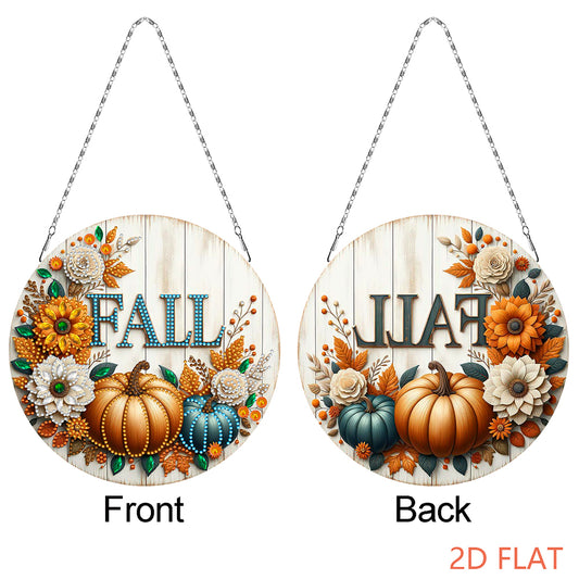 Fall Theme 2D Flat DIY Hanging Diamond Art Kits Wall Decor for Home & Windows