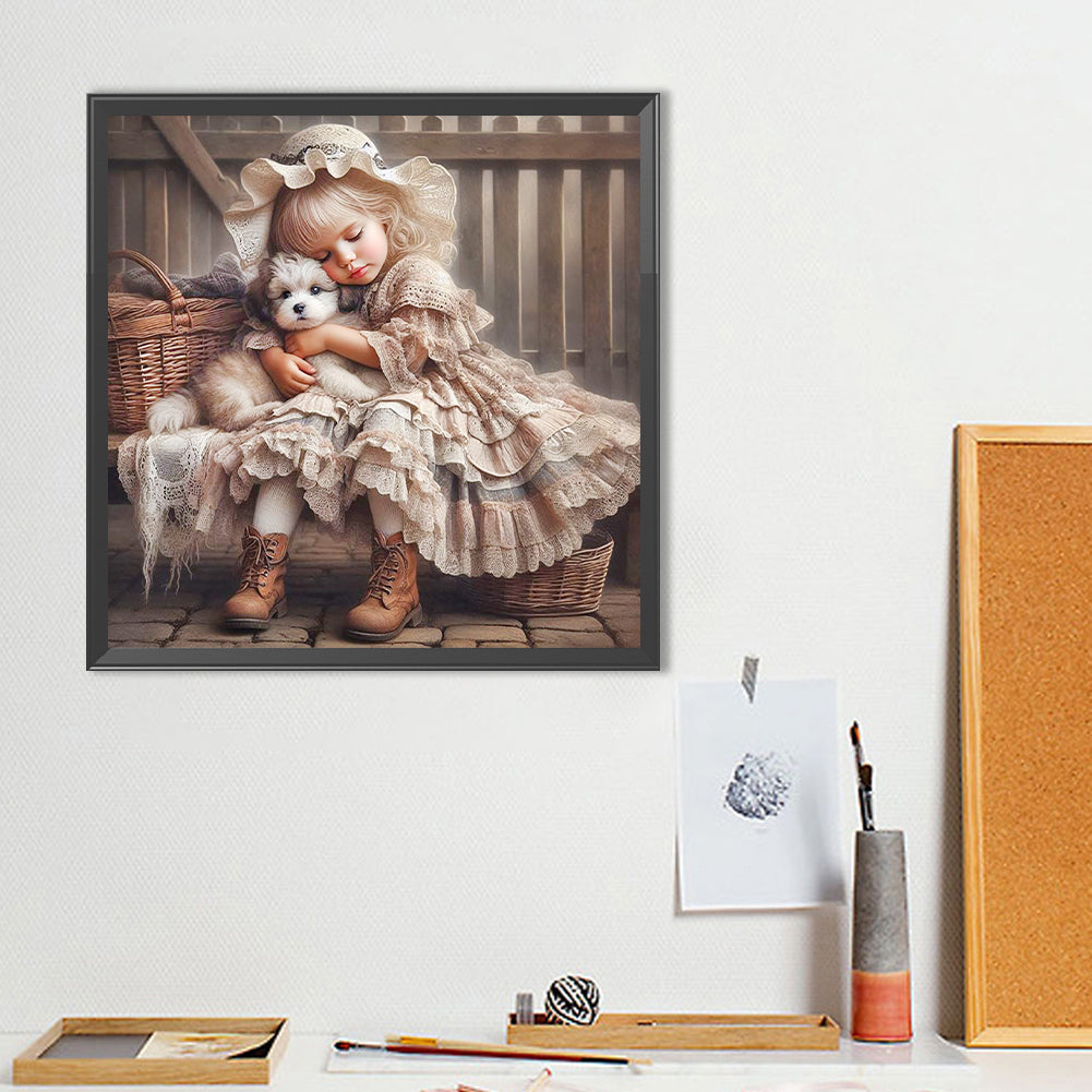 Cute Girl - Full Round Drill Diamond Painting 40*40CM