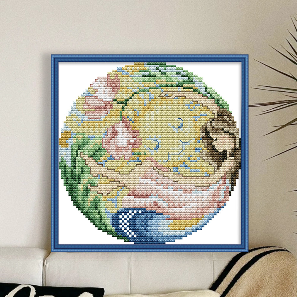 Embrace The Sun - 14CT Stamped Cross Stitch 18*18CM (Joy Sunday)