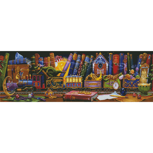 Dream Train - 14CT Stamped Cross Stitch 122*37CM (Joy Sunday)