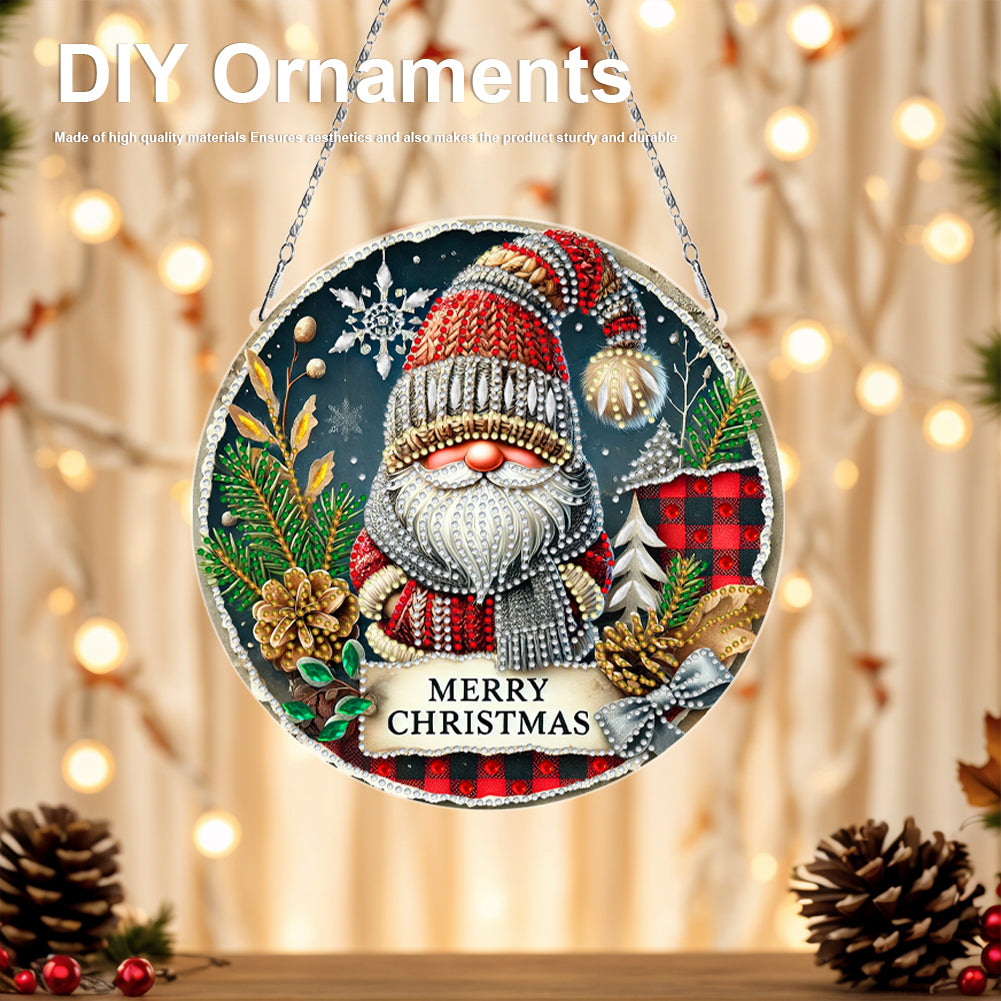 Christmas 2D Flat DIY Hanging Diamond Art Kits Window Hanging Art for Home Decor