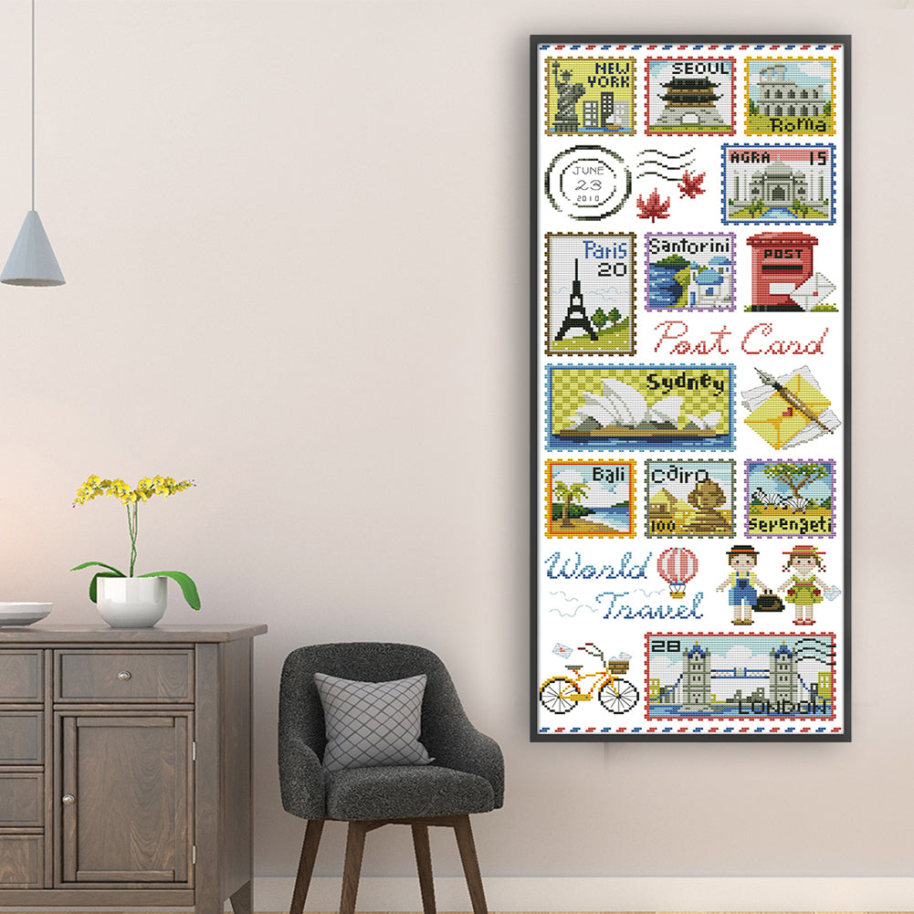 Stamp Collection - 14CT Stamped Cross Stitch 29*64CM (Joy Sunday)