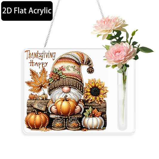 2D Flat Acrylic Wall Decor Vase Diamond Painting Kit Home Wall Decoration Crafts