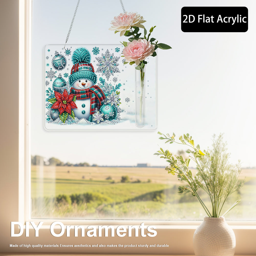 2D Flat Acrylic Wall Decor Vase Diamond Painting Kit Home Wall Decoration Crafts