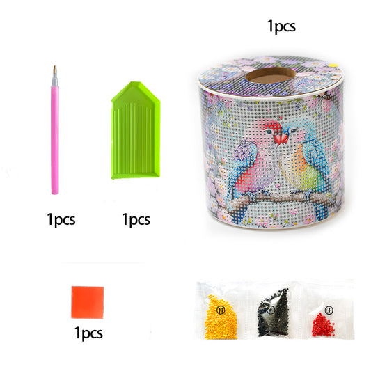 Lovebird DIY Diamond Painting Handmade Tissue Holder Rhinestones Tissue Box