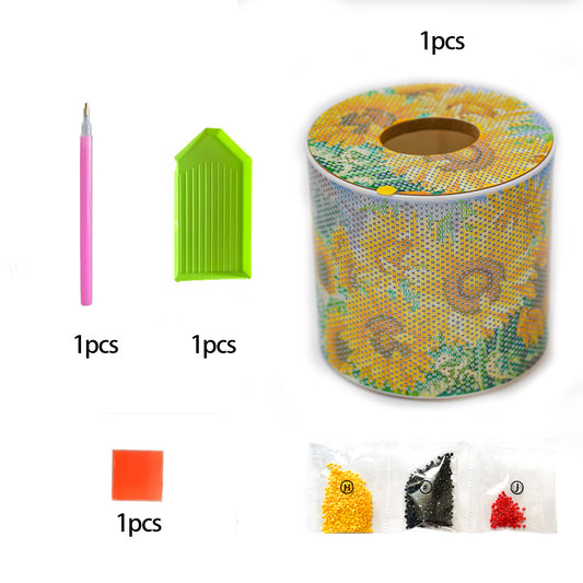Sunflower DIY Diamond Painting Handmade Tissue Holder Rhinestones Tissue Box