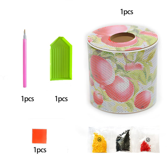 Apple DIY Diamond Painting Handmade Tissue Holder Rhinestones Crystal Tissue Box