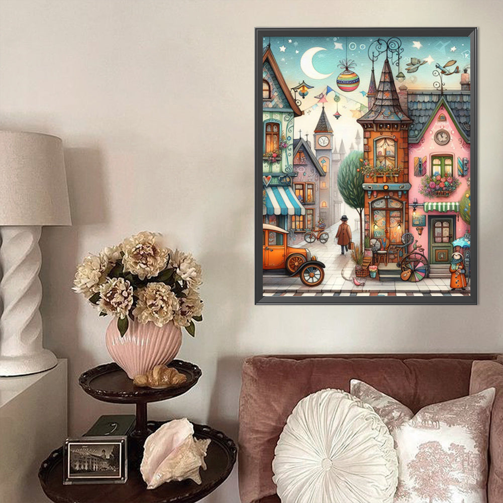 Colorful House - Full Round Drill Diamond Painting 40*50CM