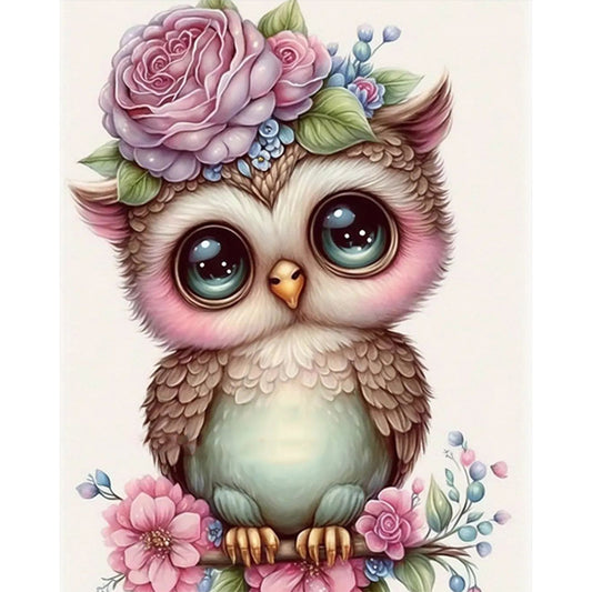 Cute Owl - Full Round Drill Diamond Painting 40*50CM