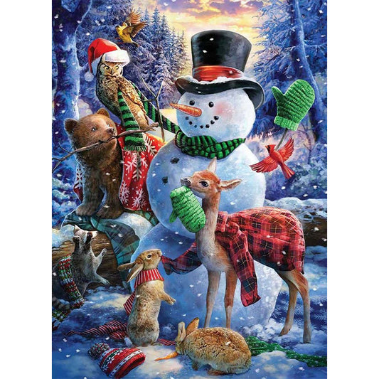 Christmas Snowman - Full Round Drill Diamond Painting 40*54CM