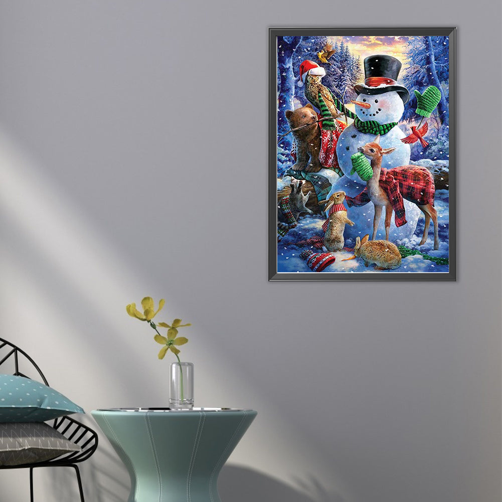 Christmas Snowman - Full Round Drill Diamond Painting 40*54CM