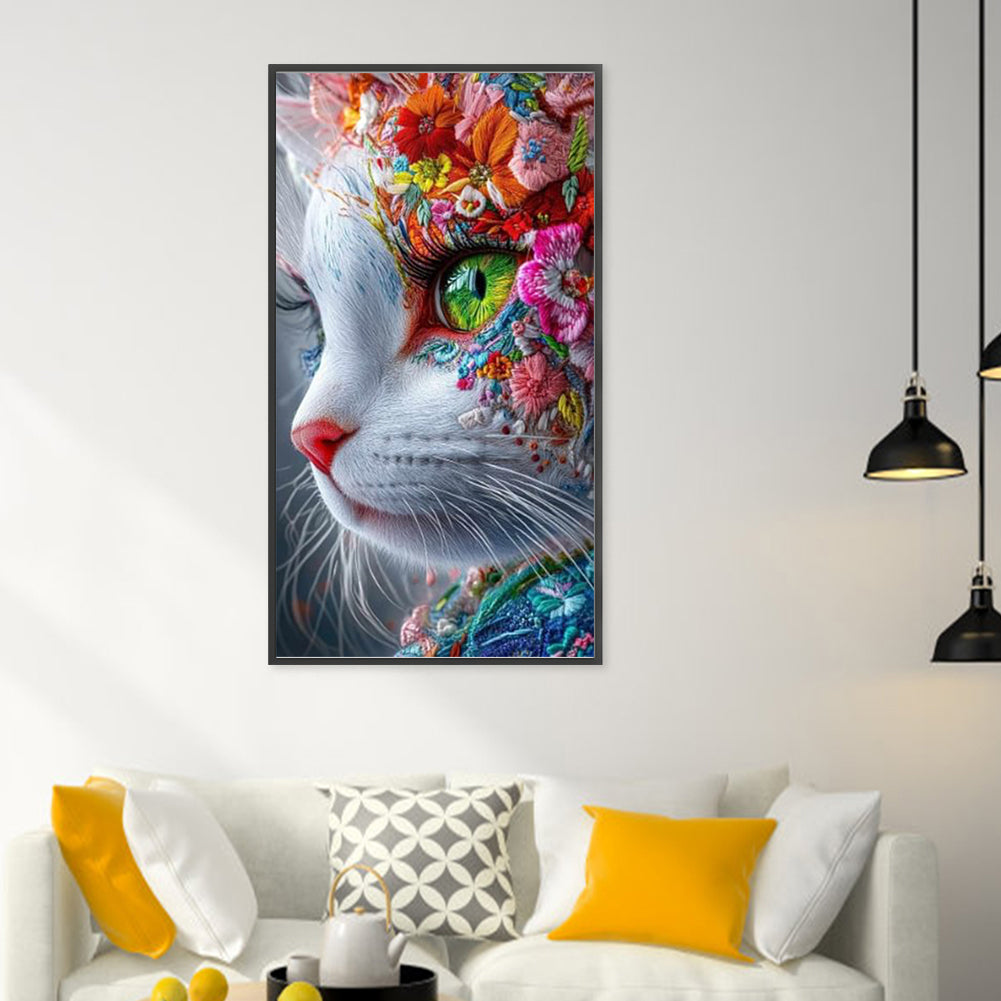 Cat - 11CT Stamped Cross Stitch 30*55CM