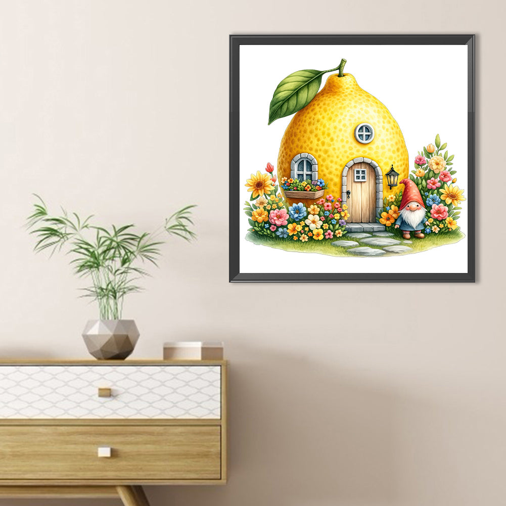 Lemon House - Full Round Drill Diamond Painting 40*40CM