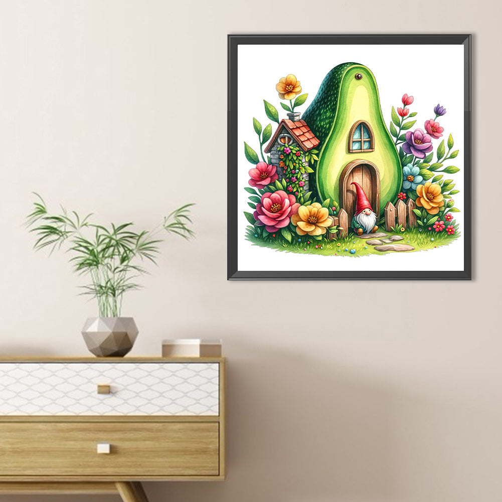 Avocado House - Full Round Drill Diamond Painting 40*40CM