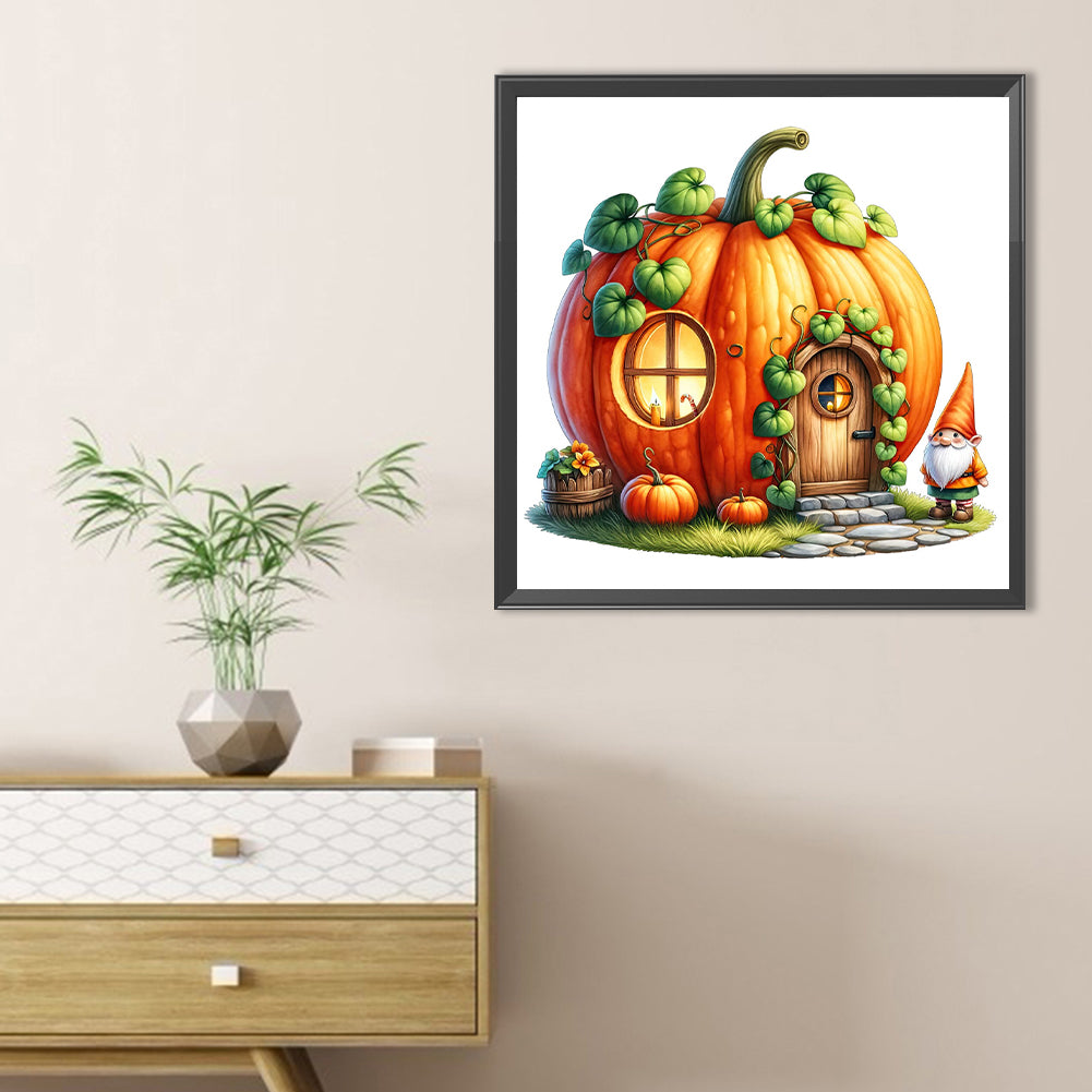 Pumpkin House - Full Round Drill Diamond Painting 40*40CM