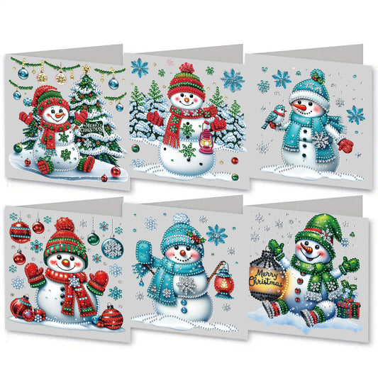 6PCS DIY Diamond Art Greeting Cards Xmas Designs Diamond Art Handmade Cards