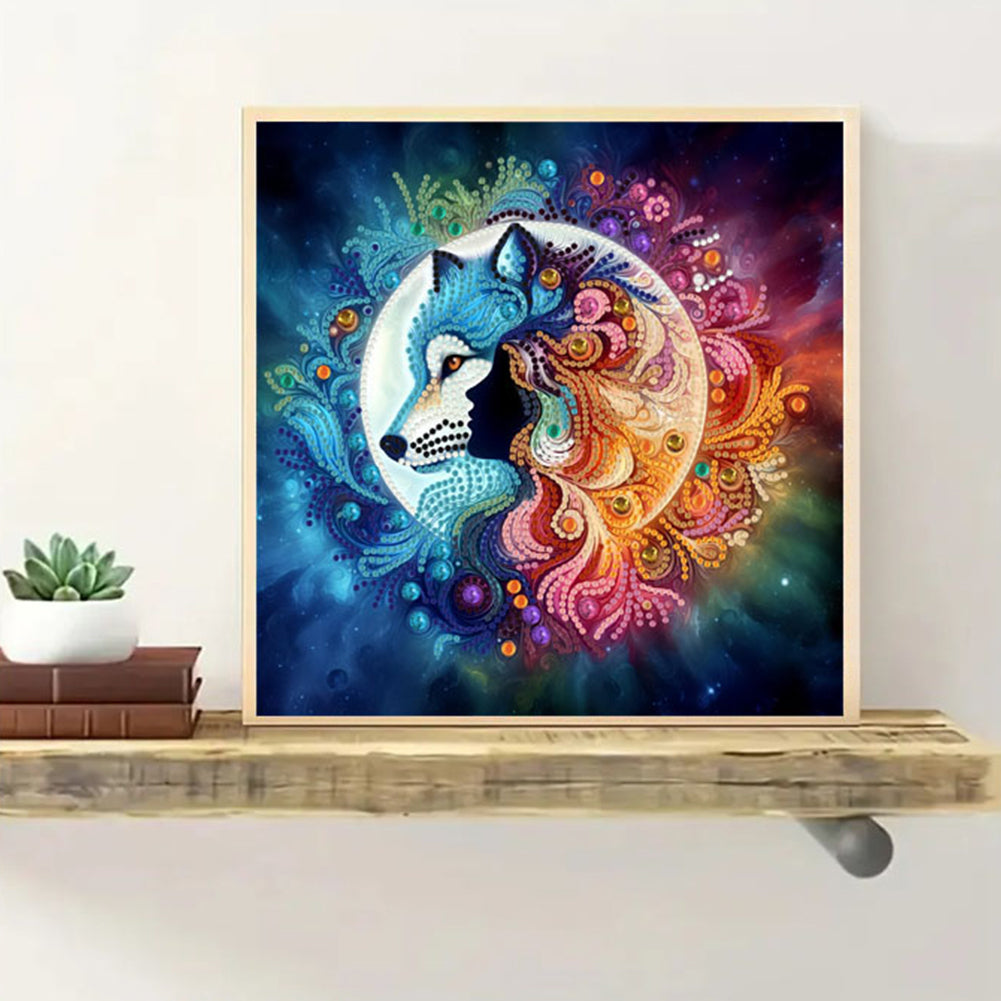 Moonlight Wolf - Special Shaped Drill Diamond Painting 30*30CM