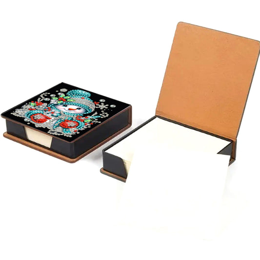 5D DIY Leather Xmas Diamond Painting Notecard Box Gem Art Sticky Note Holder