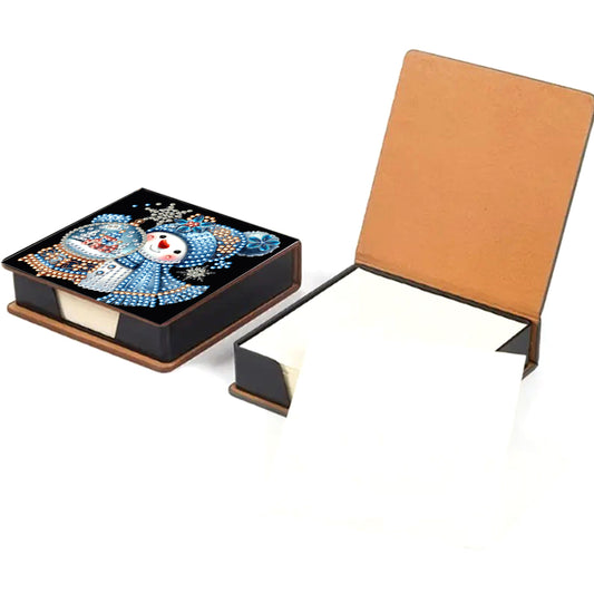 5D DIY Leather Xmas Diamond Painting Notecard Box Gem Art Sticky Note Holder
