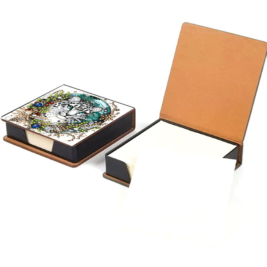 5D DIY PU Xmas Diamond Painting Notecard Box Gem Art Sticky Note Holder