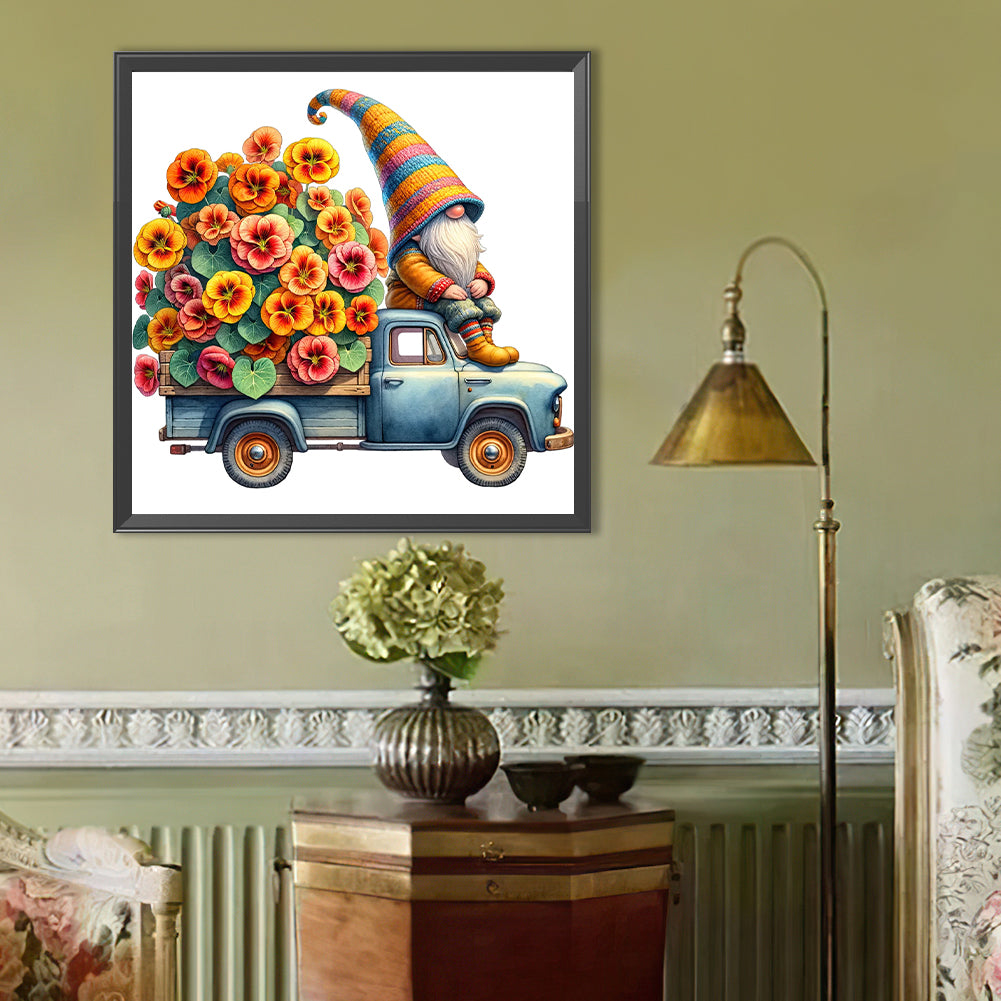 Flower Gnome - Full Round Drill Diamond Painting 40*40CM