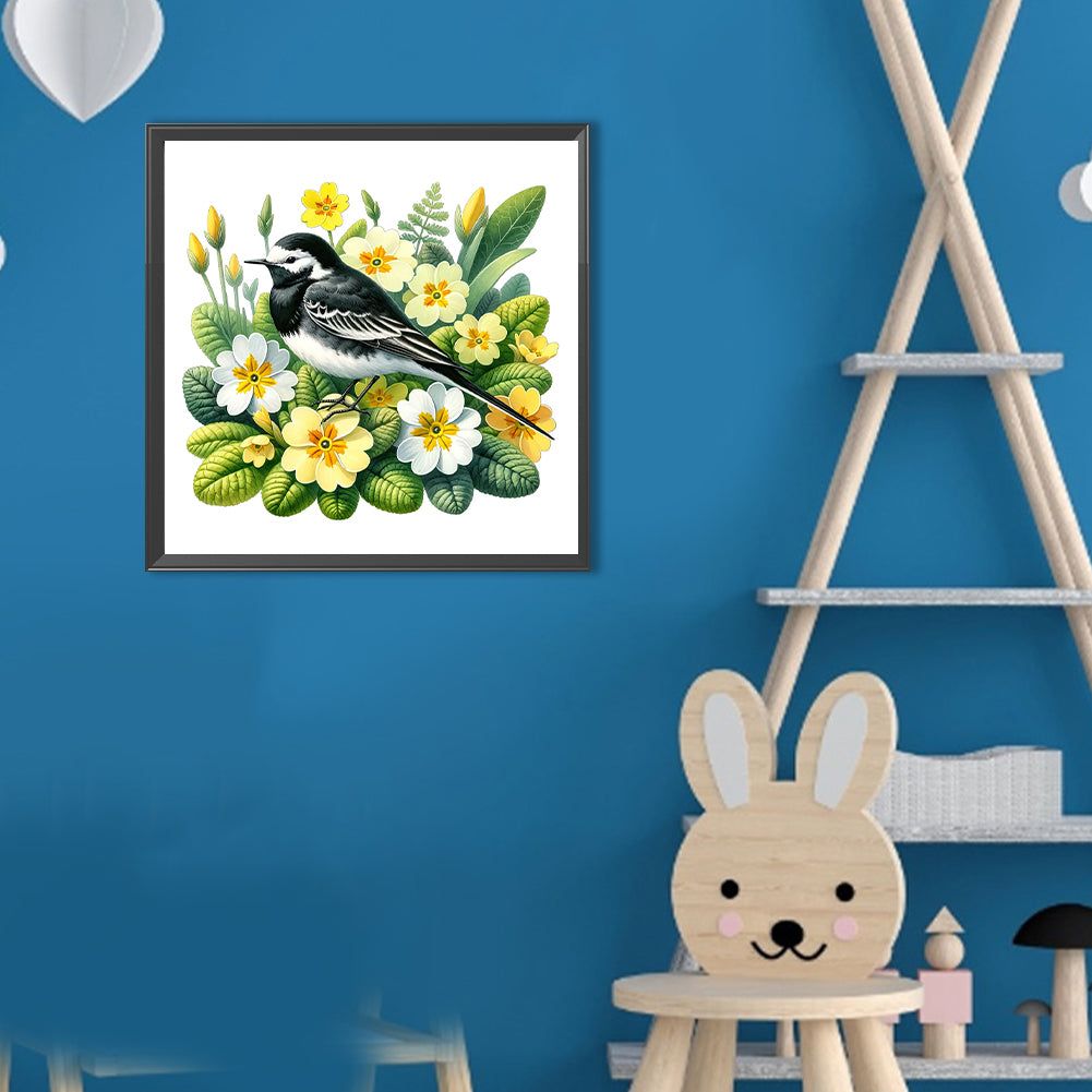 Little Yellow Flower And Bird - Full Round Drill Diamond Painting 30*30CM