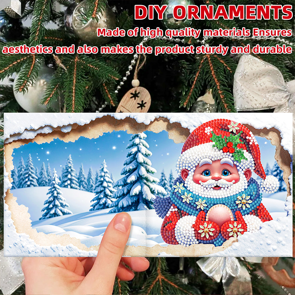 12PCS DIY Xmas Pattern Diamond Art Greeting Cards for Festivals and Celebrations