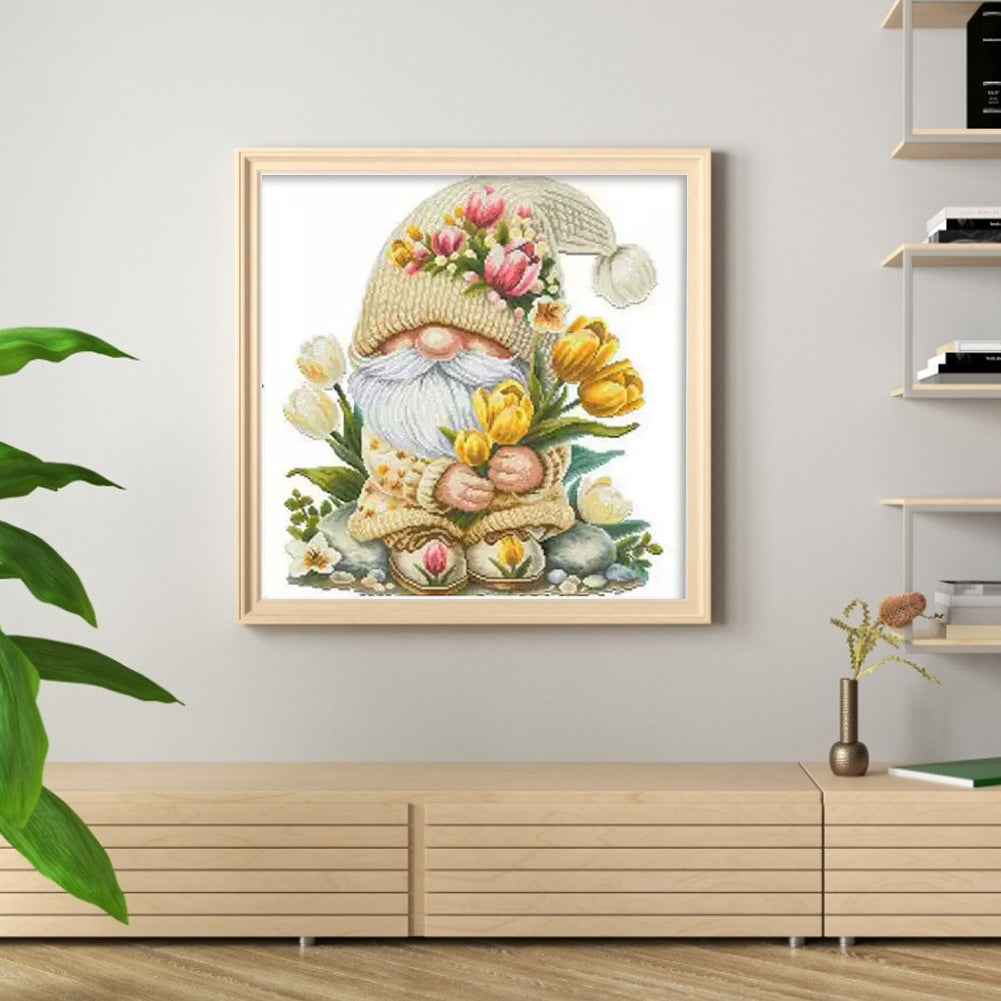 Tulip Dwarf Seven - 11CT Stamped Cross Stitch 65*65CM (Mona Lisa Brand)