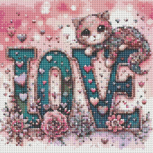 Love Cat And Dog - Full Round Drill Diamond Painting 30*30CM