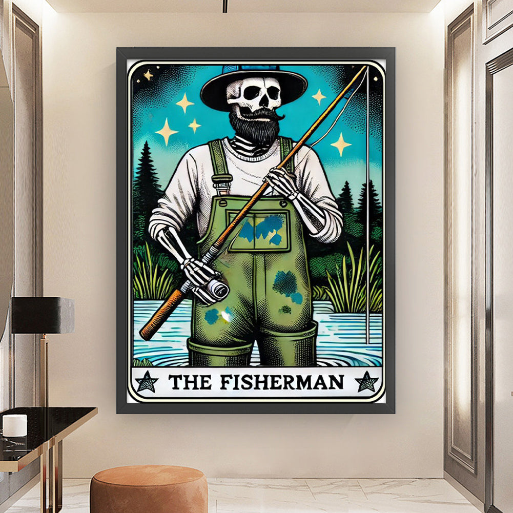 Skeleton Fishing - 11CT Stamped Cross Stitch 50*65CM