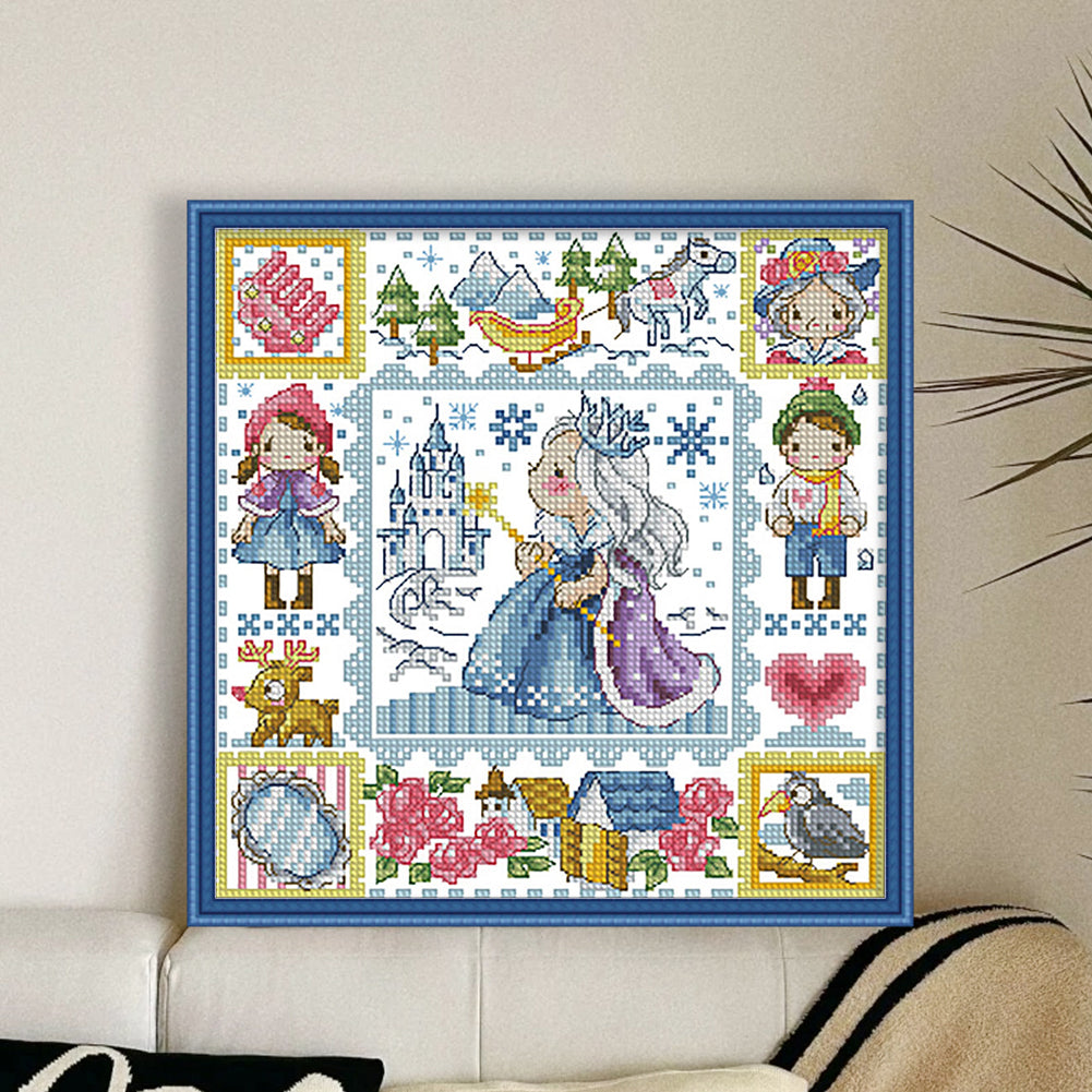 Princess Elsa - 14CT Stamped Cross Stitch 30*30CM(Fairy Brand)