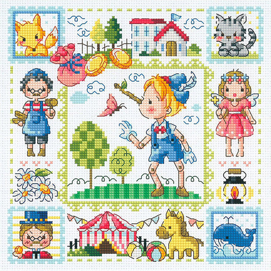 Pinocchio - 14CT Stamped Cross Stitch 30*30CM(Fairy Brand)