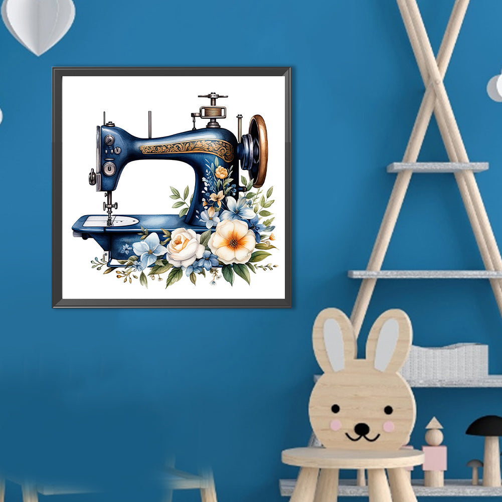 Sewing Machine And Flower - Full Round Drill Diamond Painting 40*40CM