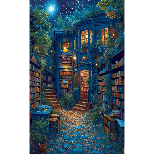 Dream Library - Full AB Round Drill Diamond Painting 40*65CM