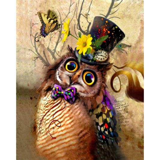 Owl - Full AB Round Drill Diamond Painting 40*50CM